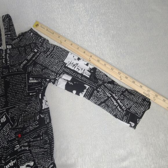 IC By Connie K Newspaper print women's jumpsuit Harem pants Medium Art to Wear - Picture 9 of 15